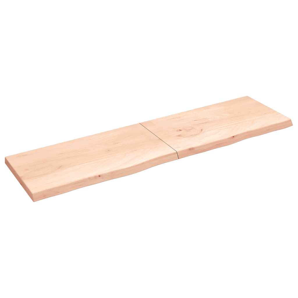 kezeletlen tömör tölgyfa fali polc 220x60x(2-6) cm