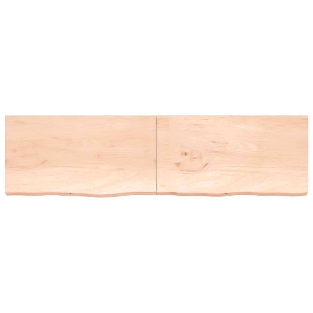 kezeletlen tömör tölgyfa fali polc 220x60x(2-6) cm
