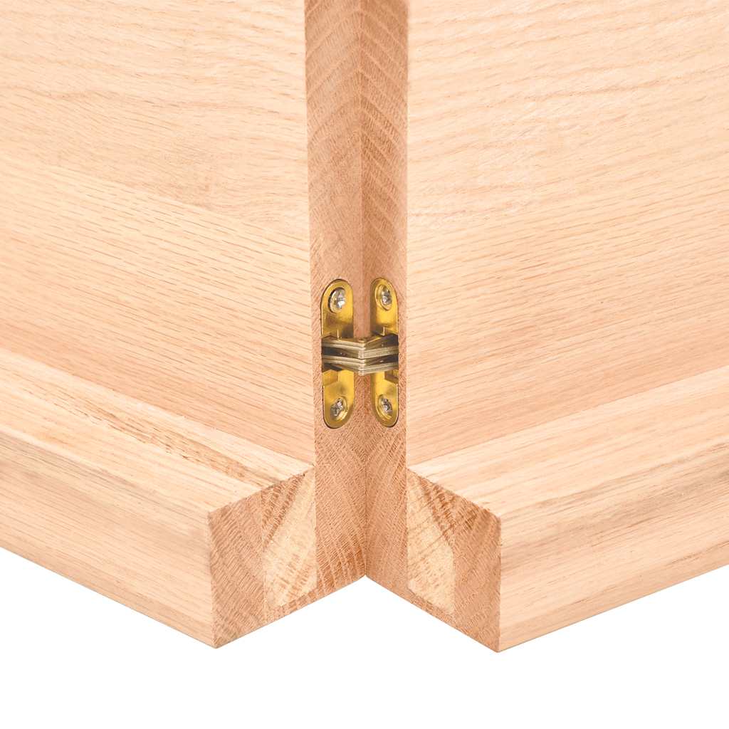 kezeletlen tömör tölgyfa fali polc 220x60x(2-6) cm