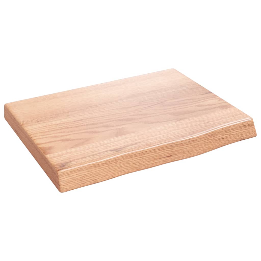világosbarna kezelt tömör tölgyfa fali polc 40x30x(2-4) cm