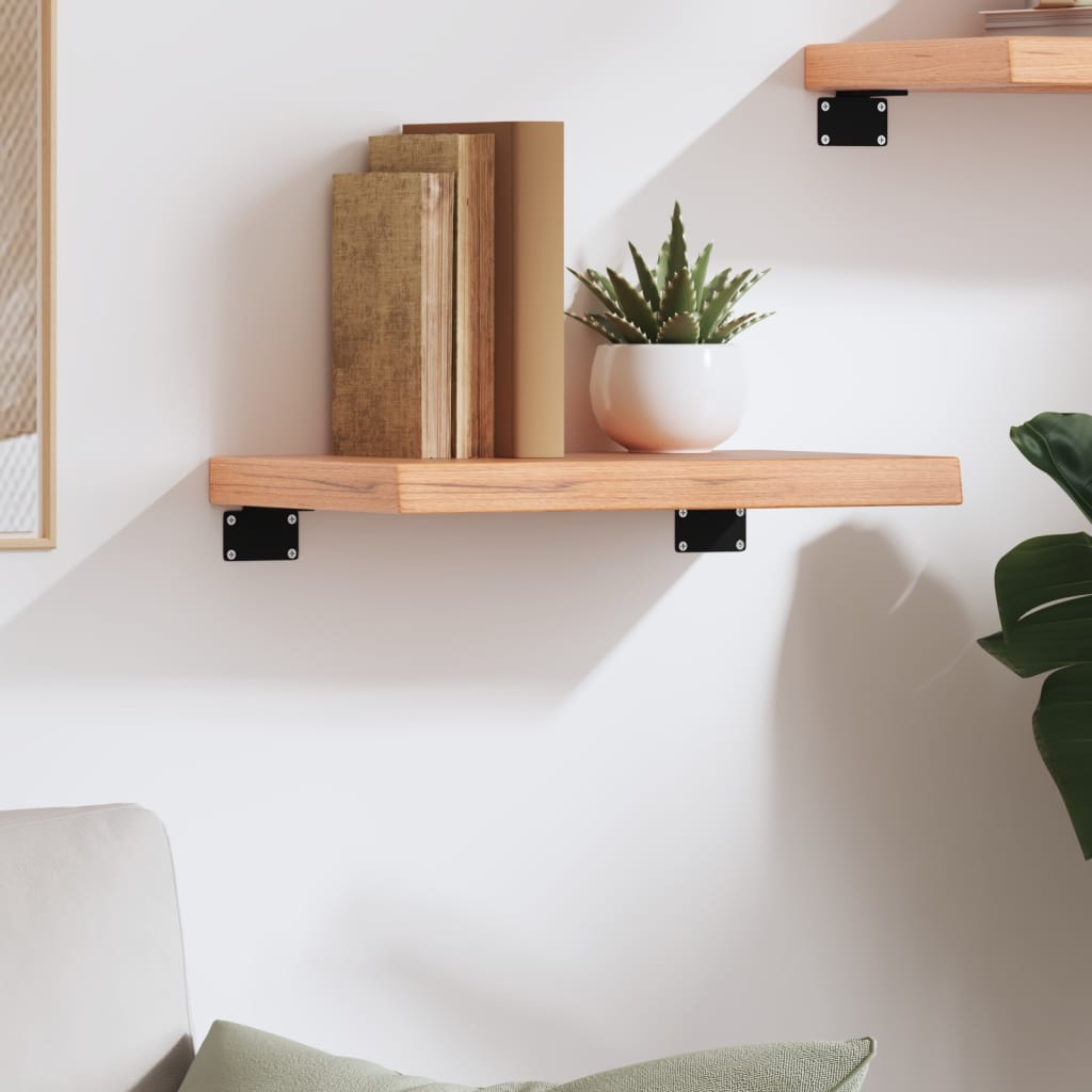 világosbarna kezelt tömör tölgyfa fali polc 40x30x(2-4) cm