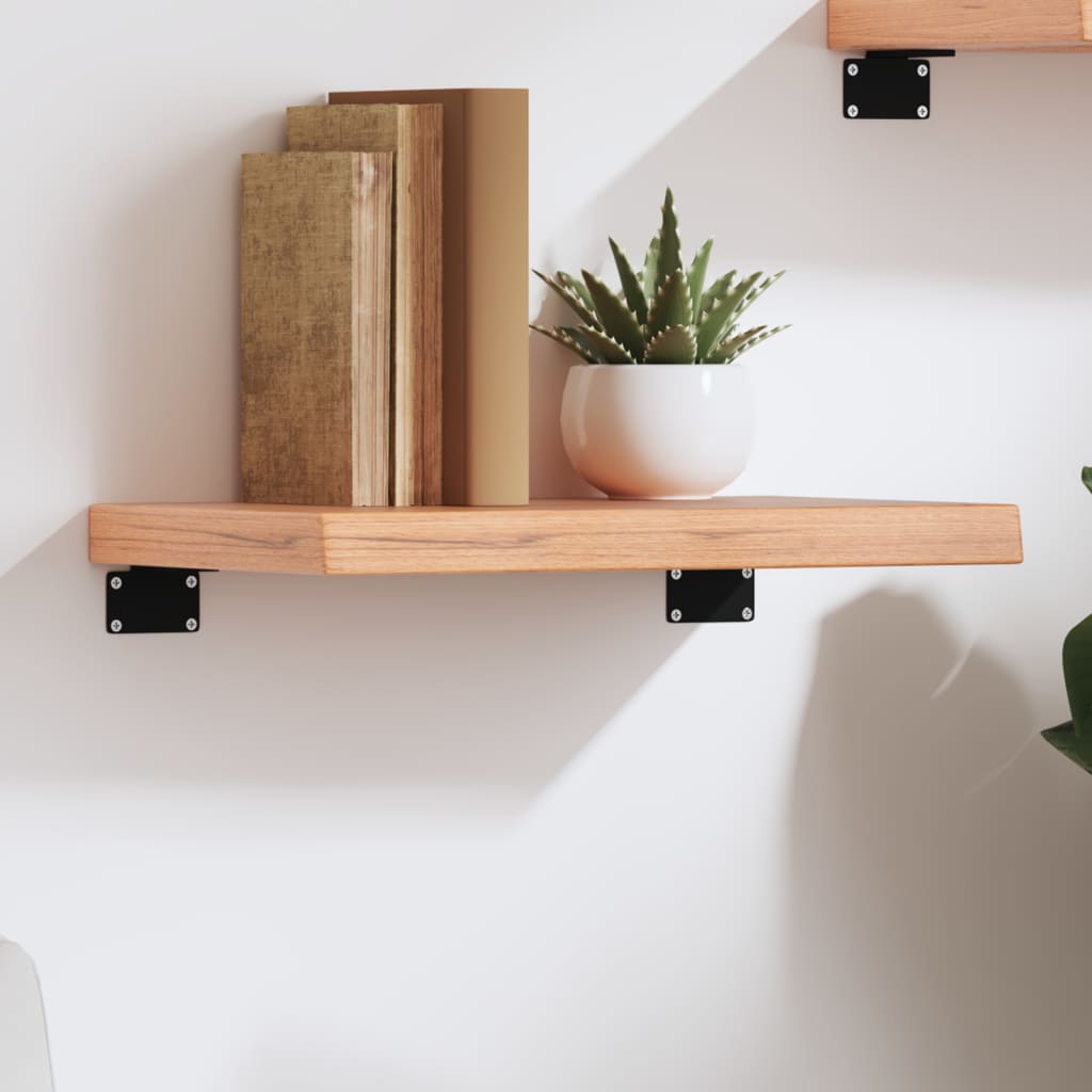 világosbarna kezelt tömör tölgyfa fali polc 40x30x(2-4) cm