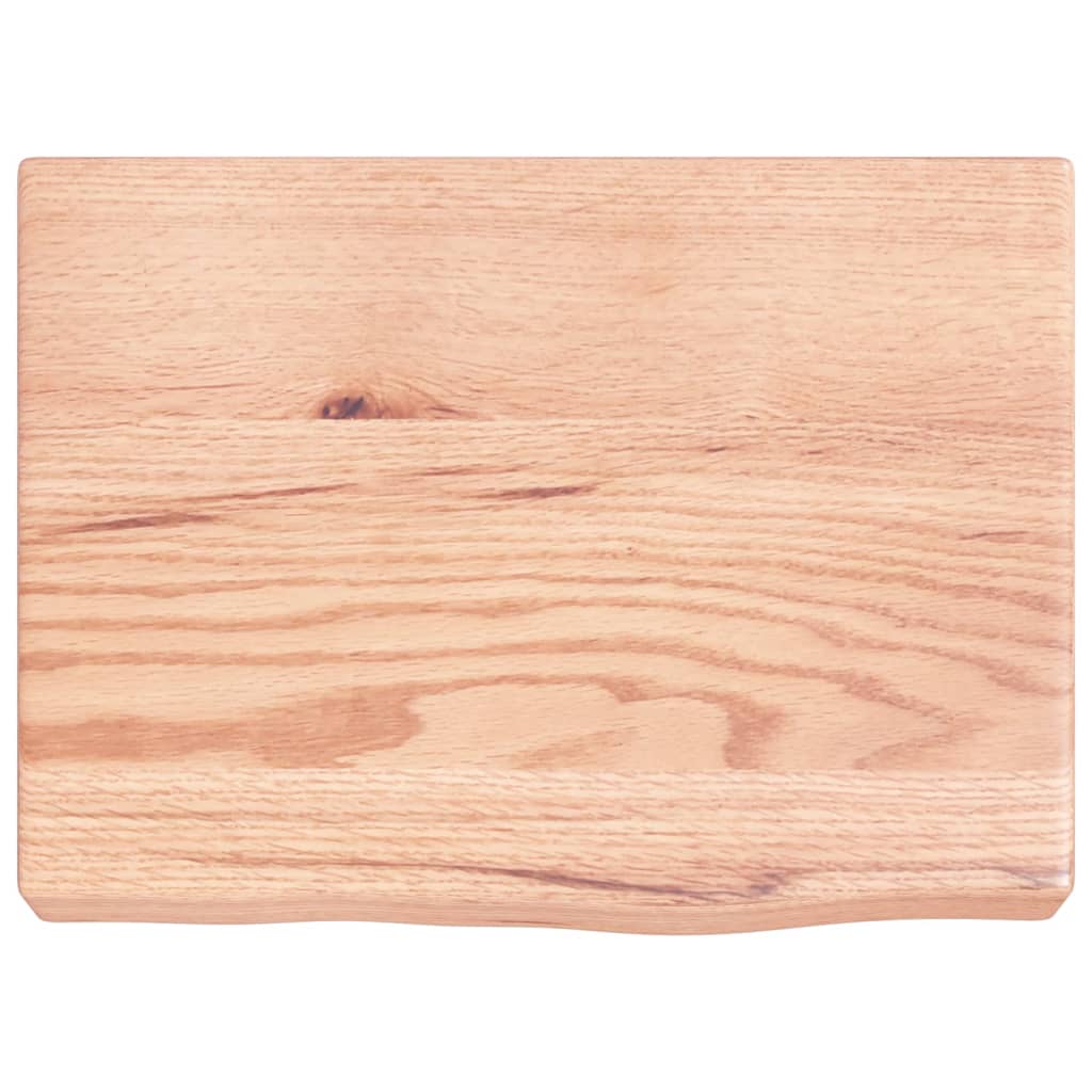 világosbarna kezelt tömör tölgyfa fali polc 40x30x(2-6) cm