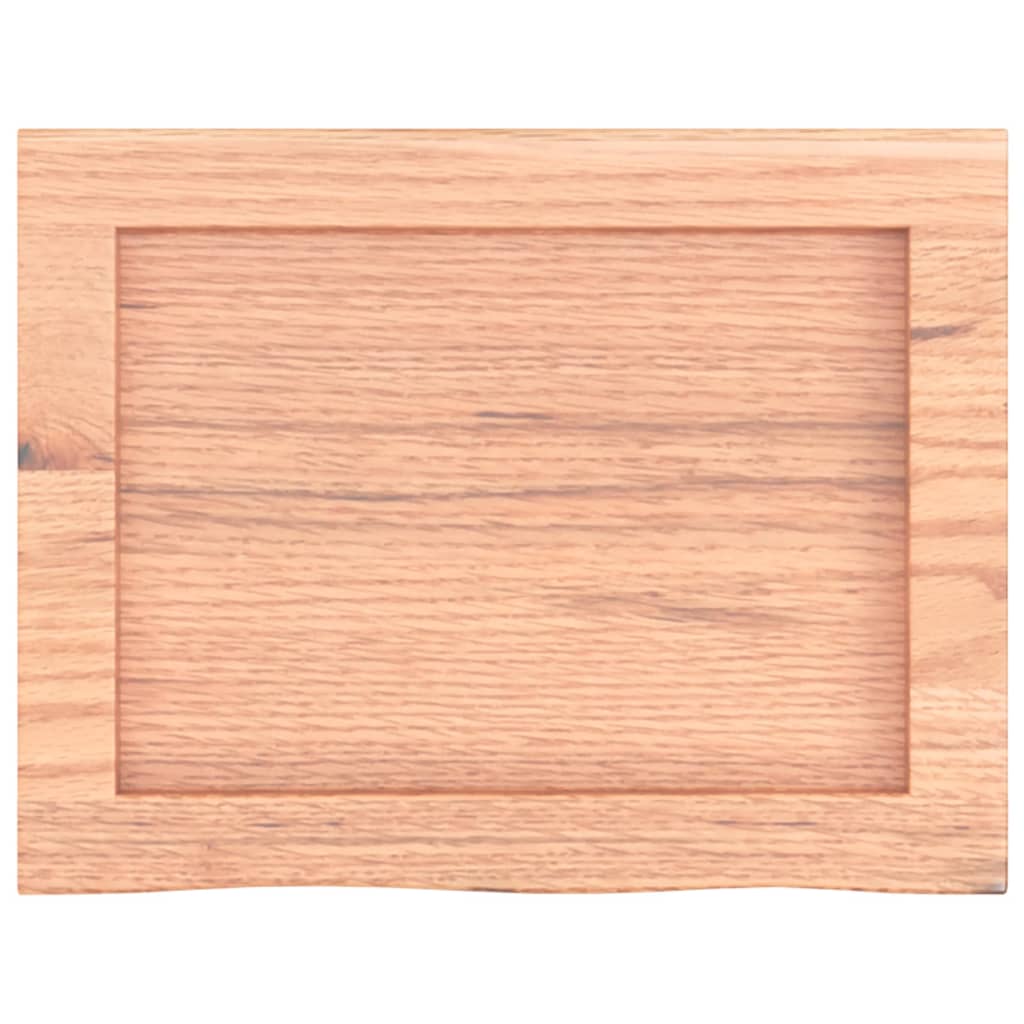 világosbarna kezelt tömör tölgyfa fali polc 40x30x(2-6) cm