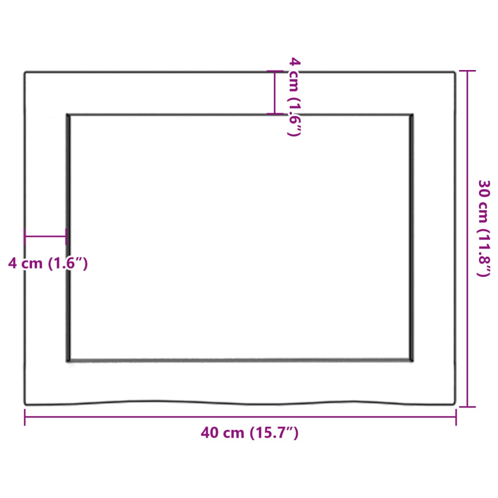 világosbarna kezelt tömör tölgyfa fali polc 40x30x(2-6) cm