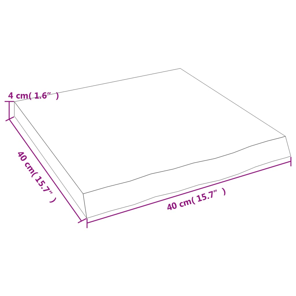 világosbarna kezelt tömör tölgyfa fali polc 40x40x(2-4) cm