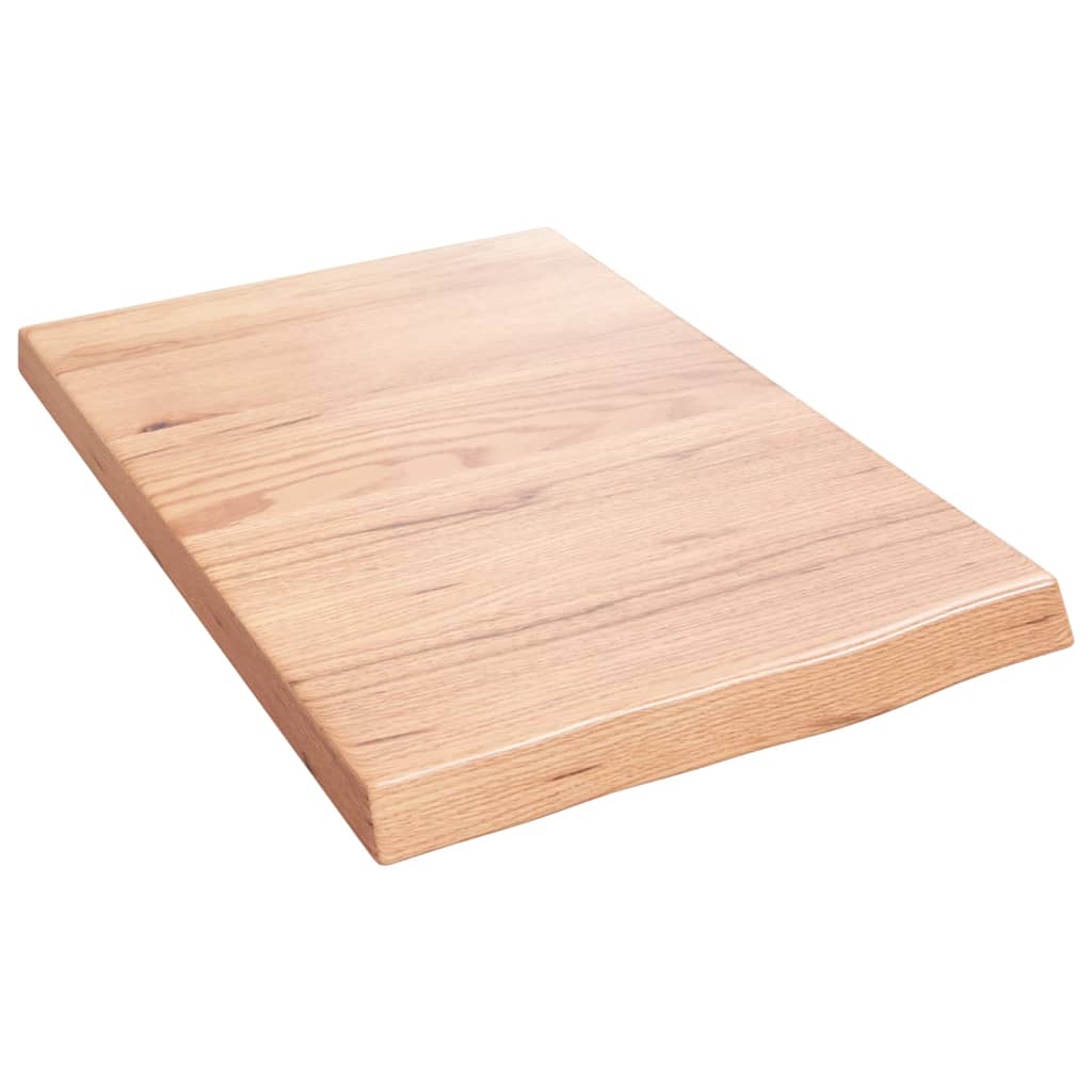 világosbarna kezelt tömör tölgyfa fali polc 40x60x(2-4) cm
