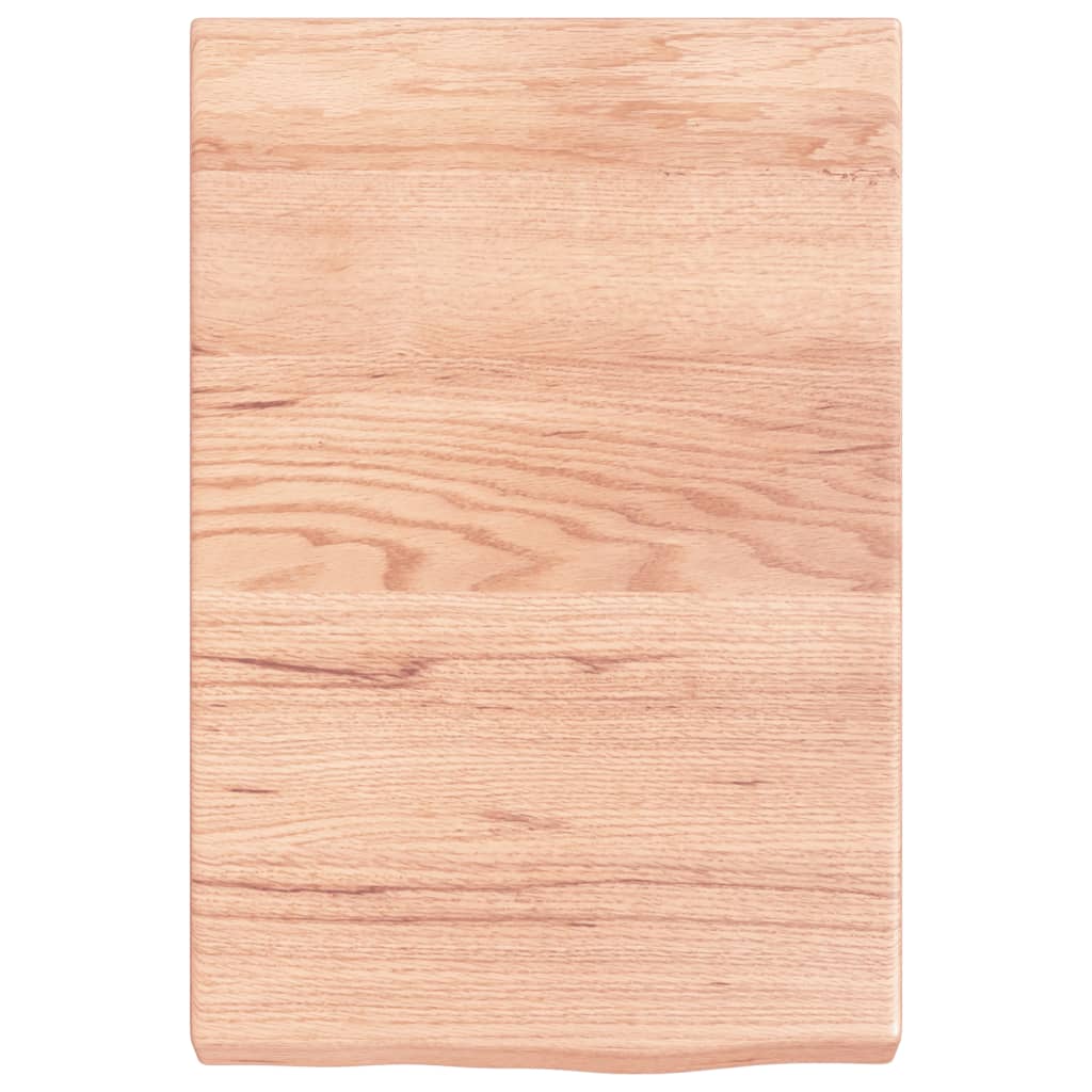 világosbarna kezelt tömör tölgyfa fali polc 40x60x(2-6) cm
