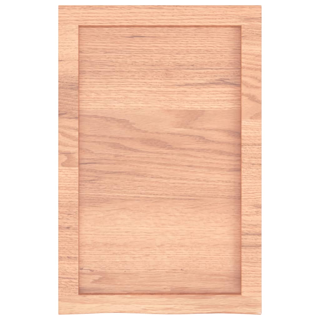 világosbarna kezelt tömör tölgyfa fali polc 40x60x(2-6) cm
