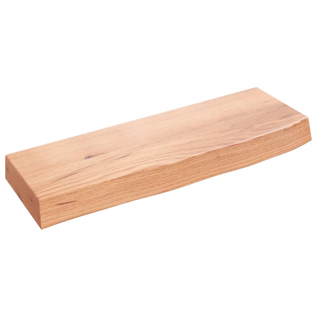 világosbarna kezelt tömör tölgyfa fali polc 60x20x6 cm