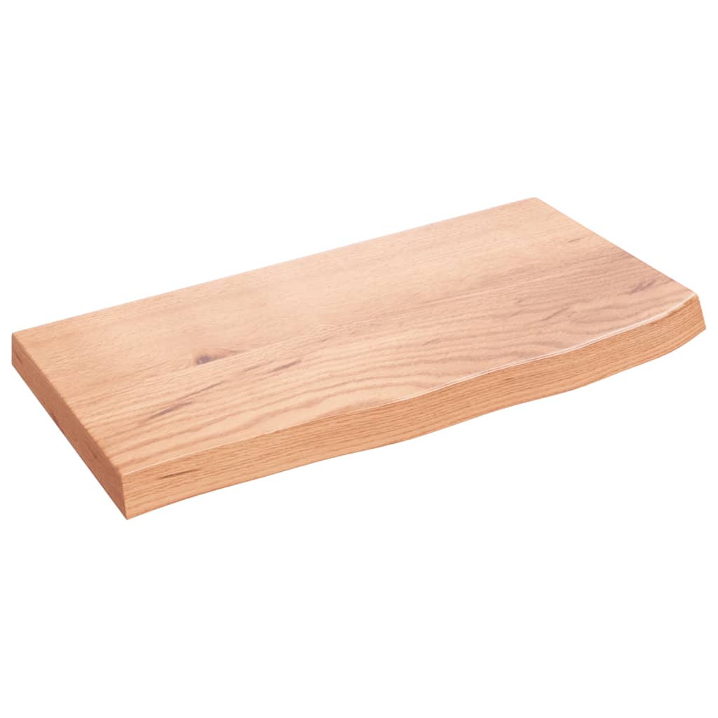 világosbarna kezelt tömör tölgyfa fali polc 60x30x(2-4) cm