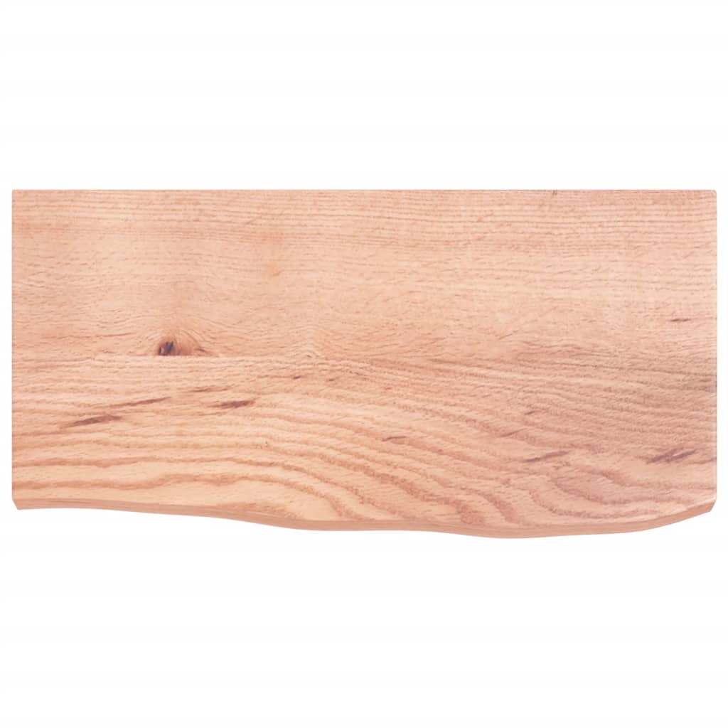 világosbarna kezelt tömör tölgyfa fali polc 60x30x(2-4) cm