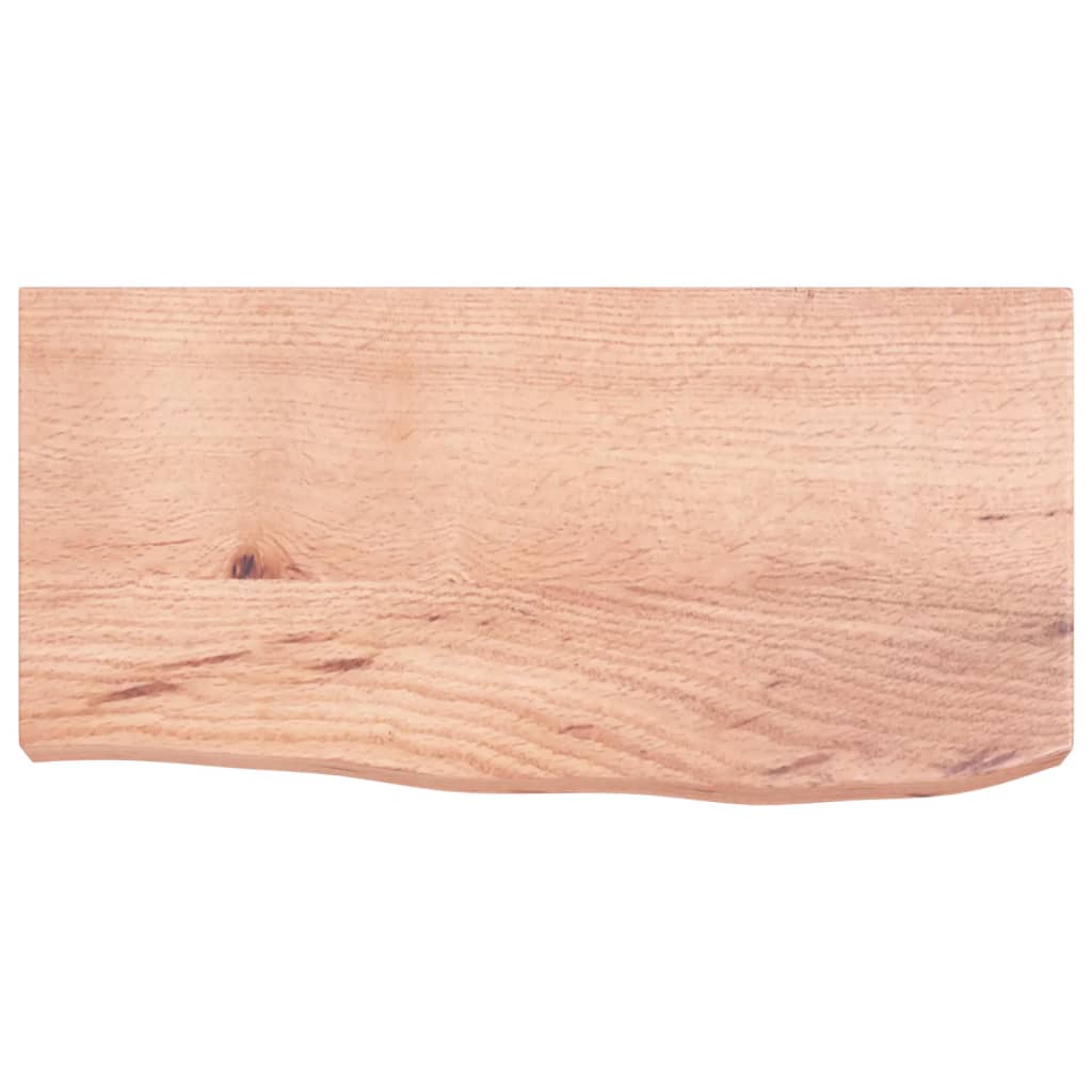 világosbarna kezelt tömör tölgyfa fali polc 60x30x(2-6) cm