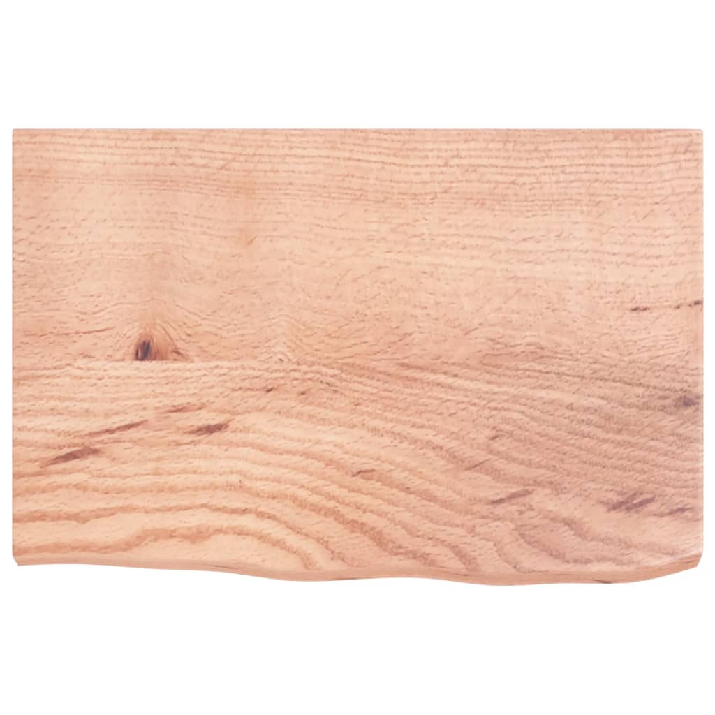 világosbarna kezelt tömör tölgyfa fali polc 60x40x(2-4) cm