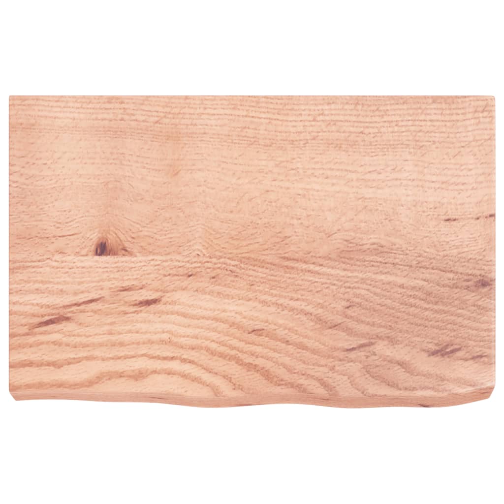 világosbarna kezelt tömör tölgyfa fali polc 60x40x(2-6) cm
