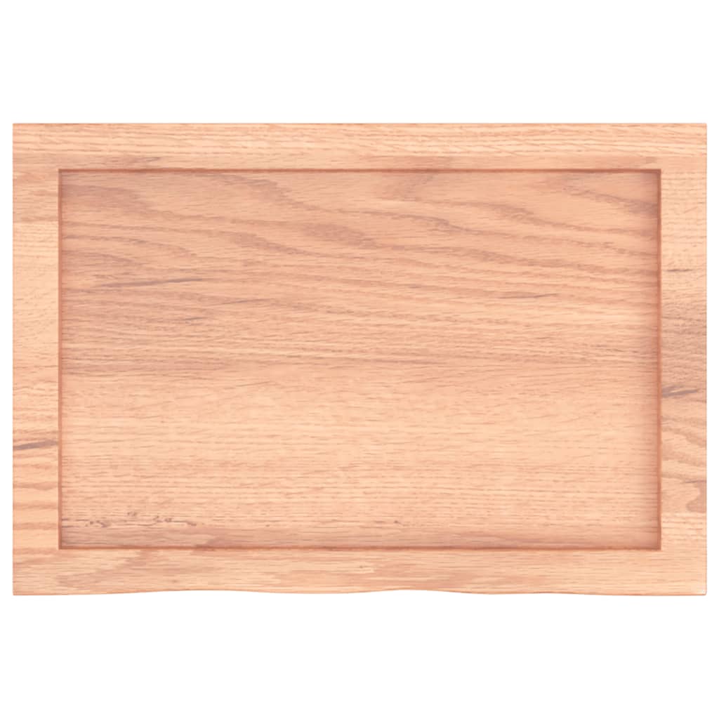 világosbarna kezelt tömör tölgyfa fali polc 60x40x(2-6) cm