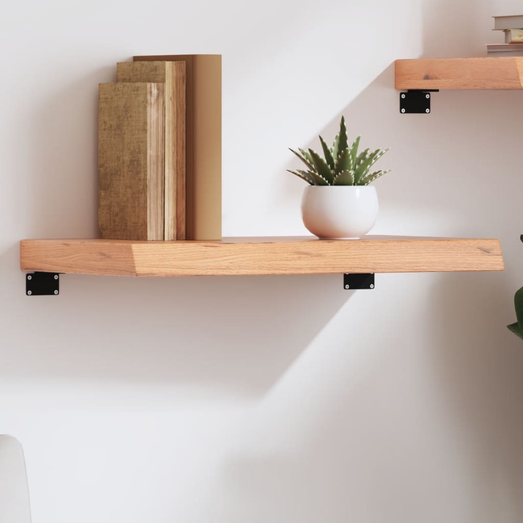 világosbarna kezelt tömör tölgyfa fali polc 60x40x(2-6) cm
