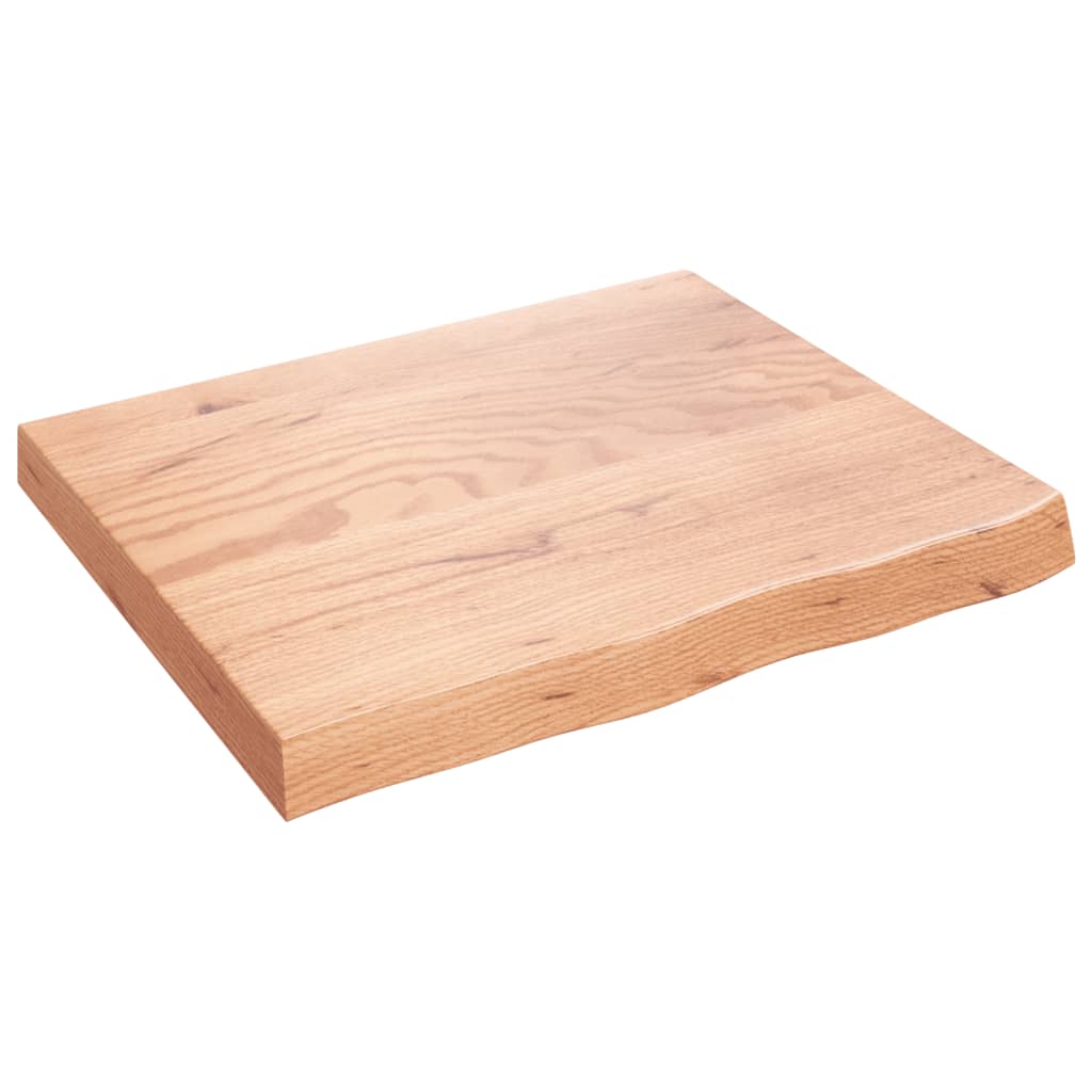 világosbarna kezelt tömör tölgyfa fali polc 60x50x(2-6) cm
