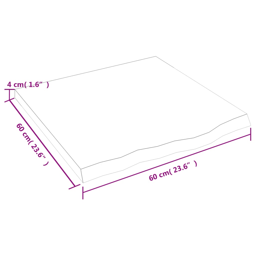világosbarna kezelt tömör tölgyfa fali polc 60x60x(2-4) cm