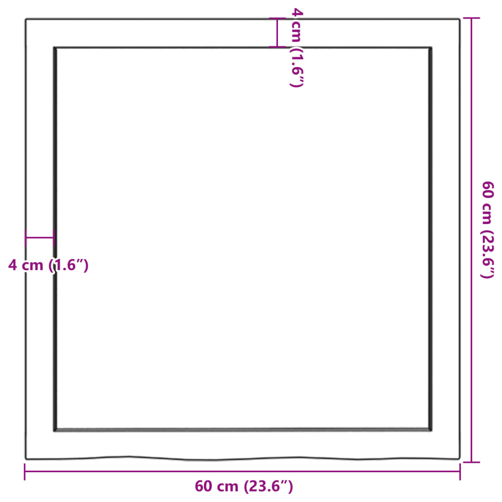 világosbarna kezelt tömör tölgyfa fali polc 60x60x(2-4) cm