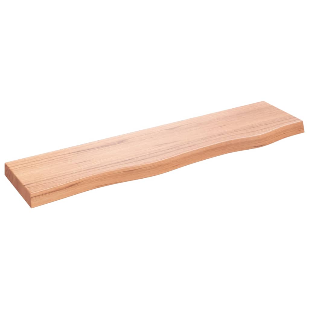világosbarna kezelt tömör tölgyfa fali polc 80x20x4 cm