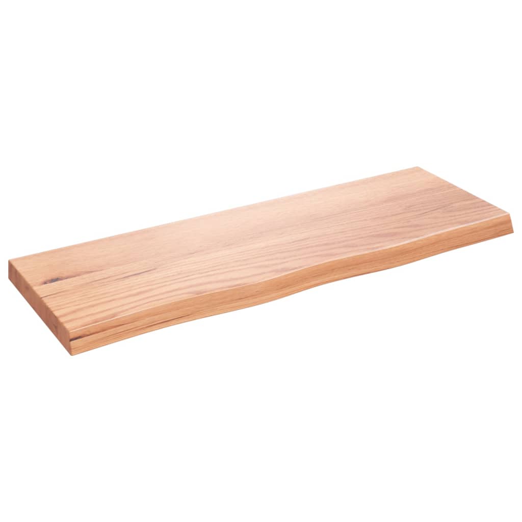 világosbarna kezelt tömör tölgyfa fali polc 80x30x(2-4) cm