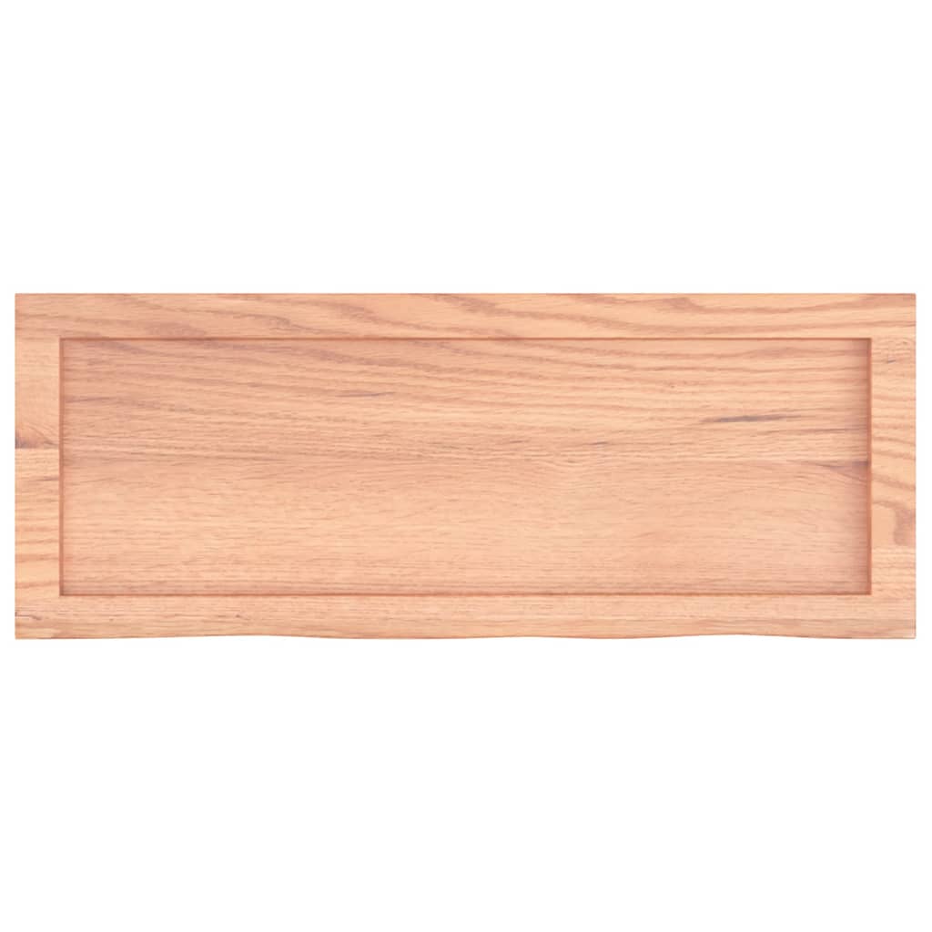 világosbarna kezelt tömör tölgyfa fali polc 80x30x(2-4) cm