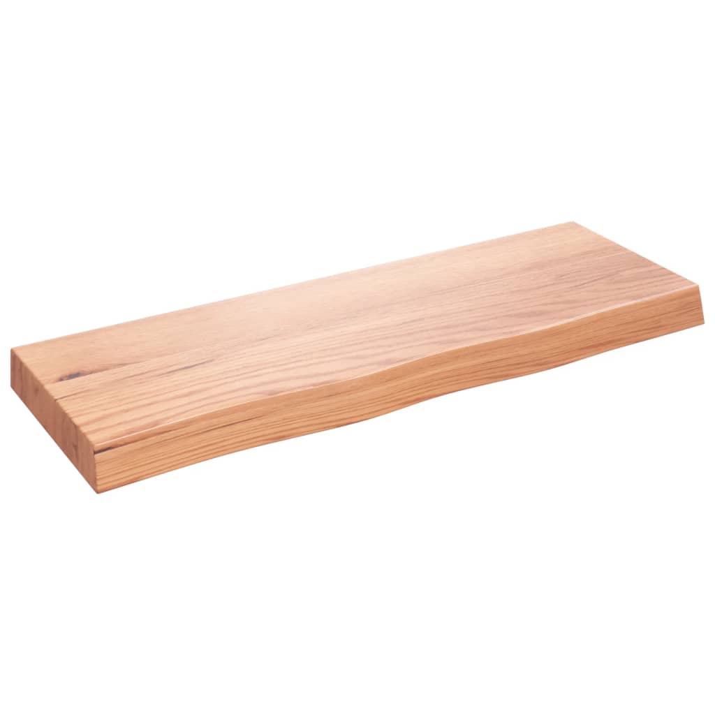 világosbarna kezelt tömör tölgyfa fali polc 80x30x(2-6) cm