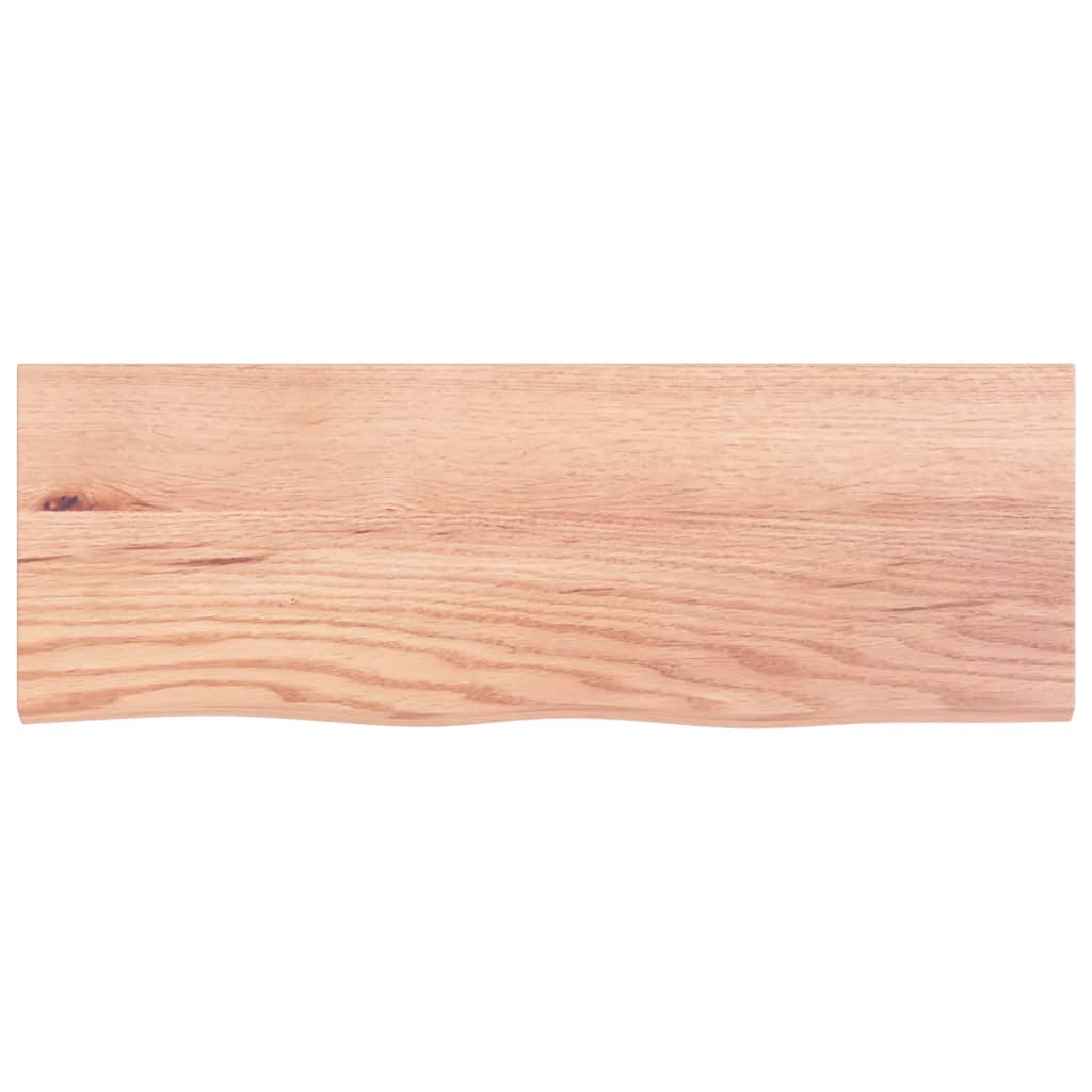 világosbarna kezelt tömör tölgyfa fali polc 80x30x(2-6) cm