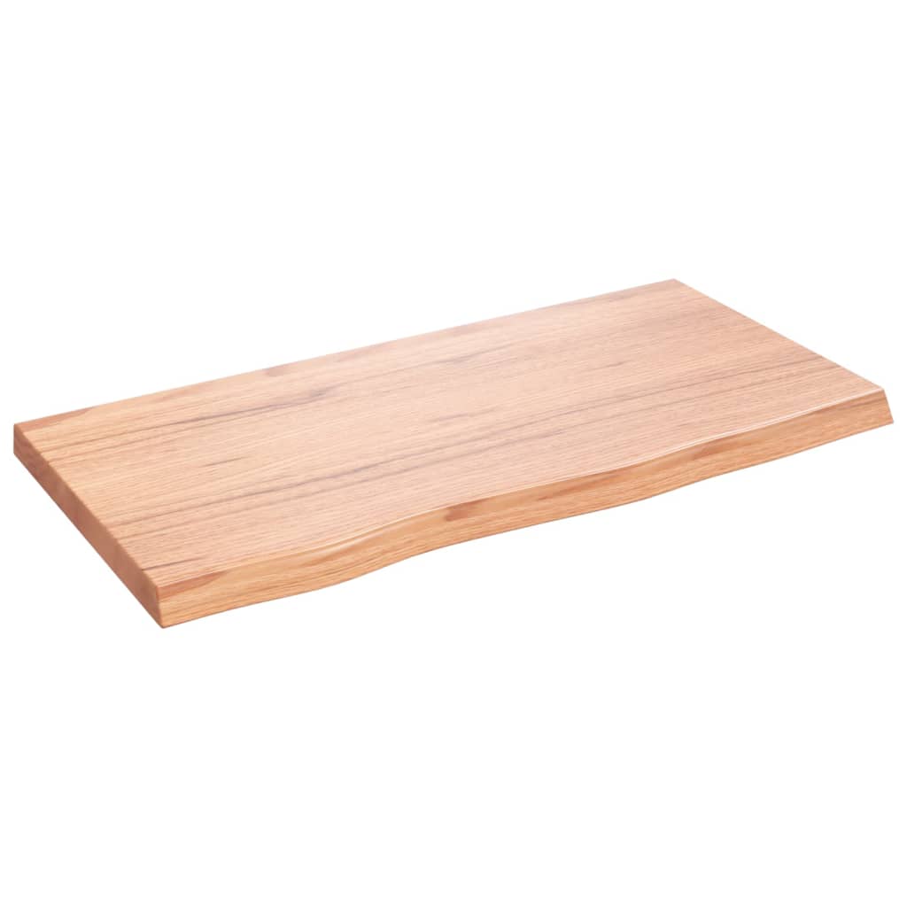 világosbarna kezelt tömör tölgyfa fali polc 80x40x(2-4) cm