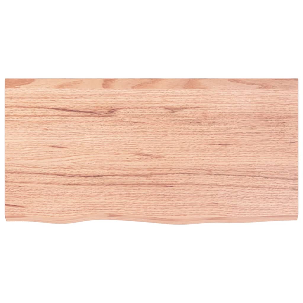 világosbarna kezelt tömör tölgyfa fali polc 80x40x(2-4) cm