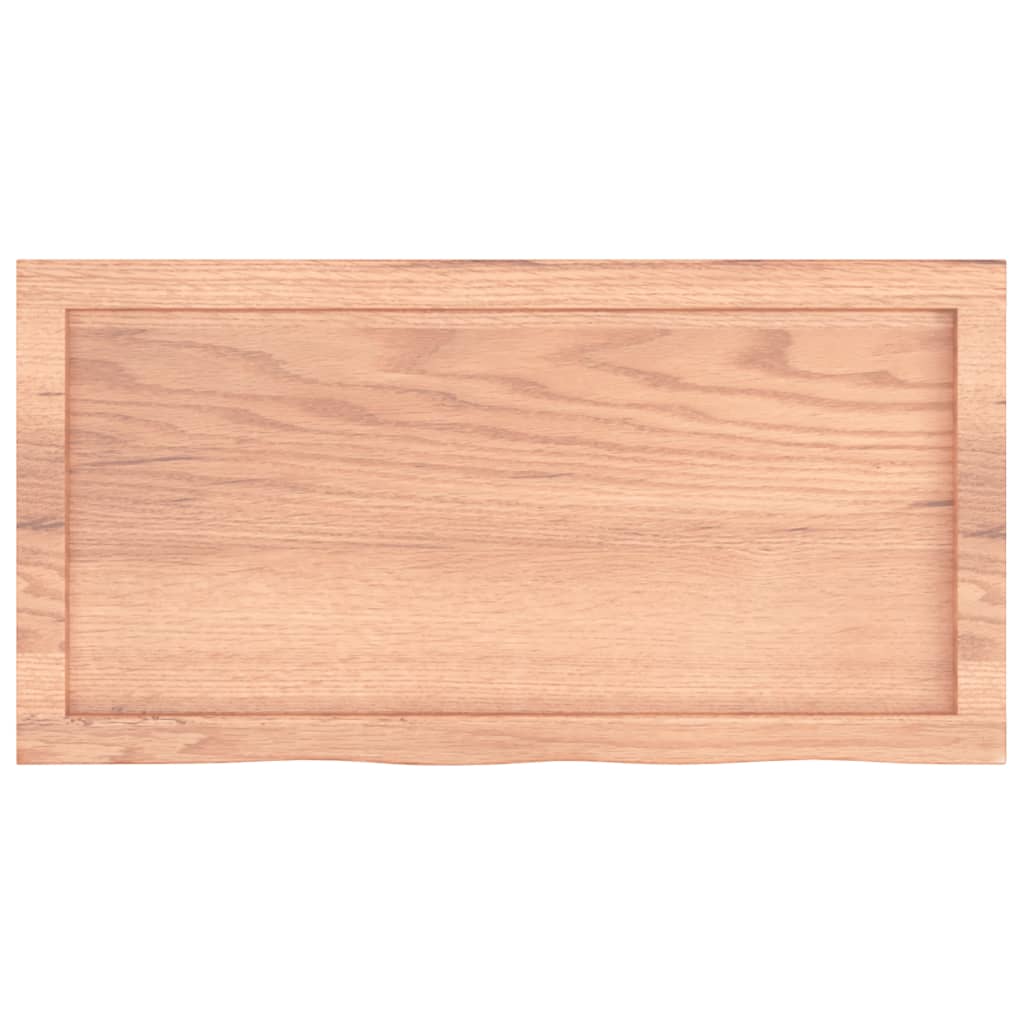 világosbarna kezelt tömör tölgyfa fali polc 80x40x(2-6) cm