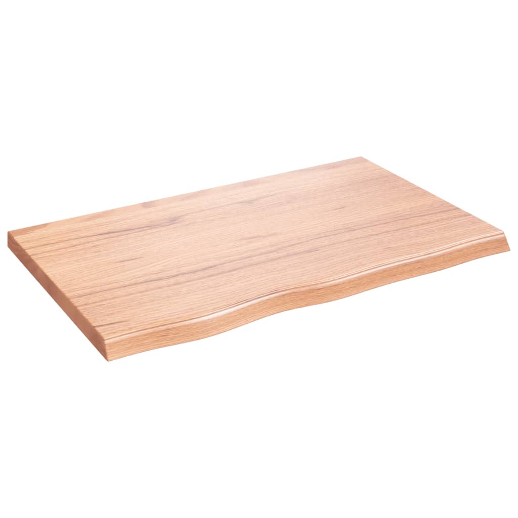 világosbarna kezelt tömör tölgyfa fali polc 80x50x(2-4) cm