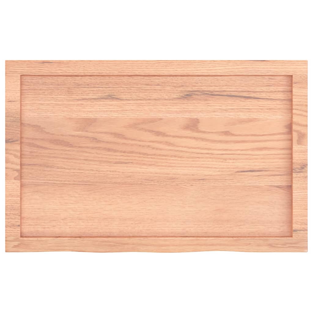 világosbarna kezelt tömör tölgyfa fali polc 80x50x(2-4) cm