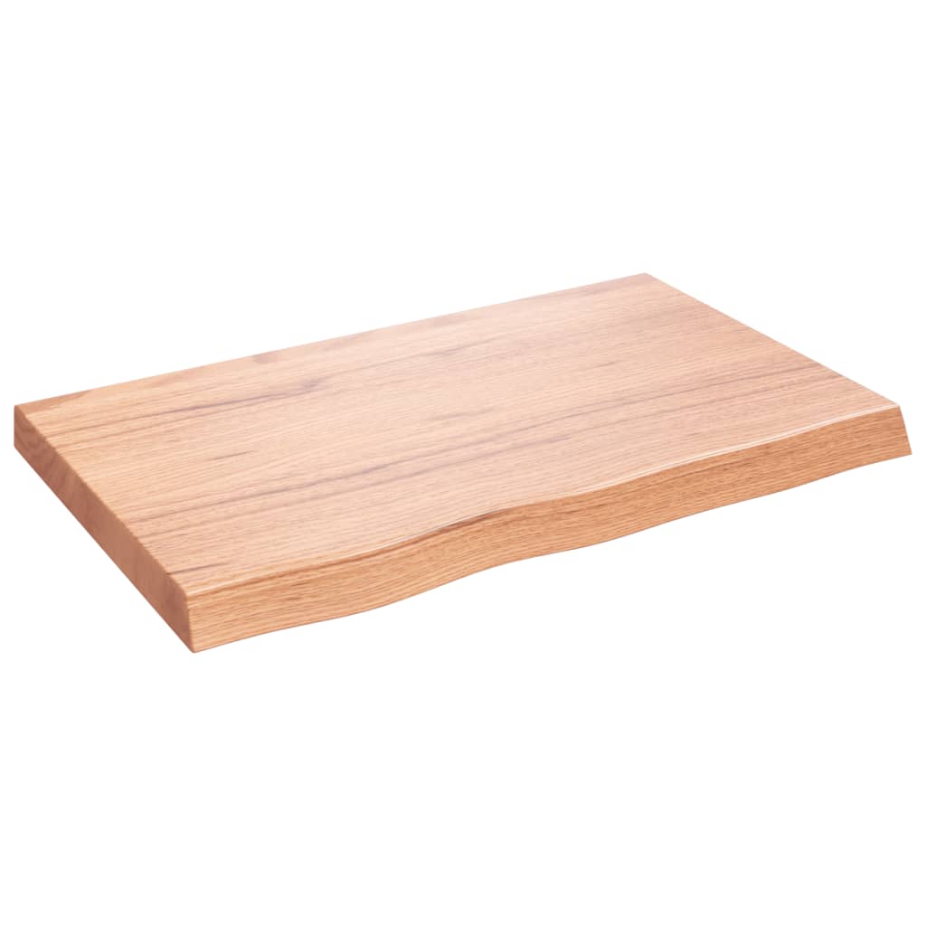 világosbarna kezelt tömör tölgyfa fali polc 80x50x(2-6) cm