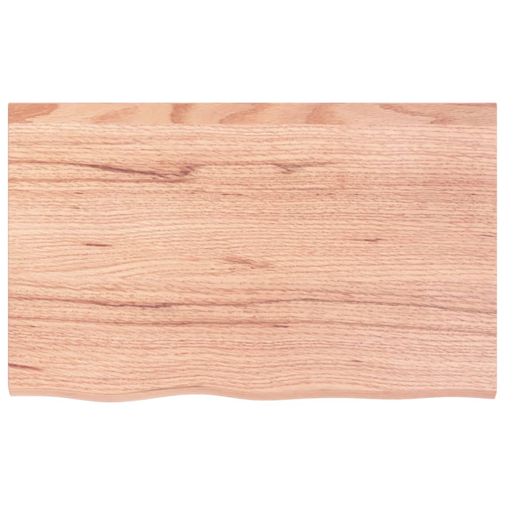 világosbarna kezelt tömör tölgyfa fali polc 80x50x(2-6) cm