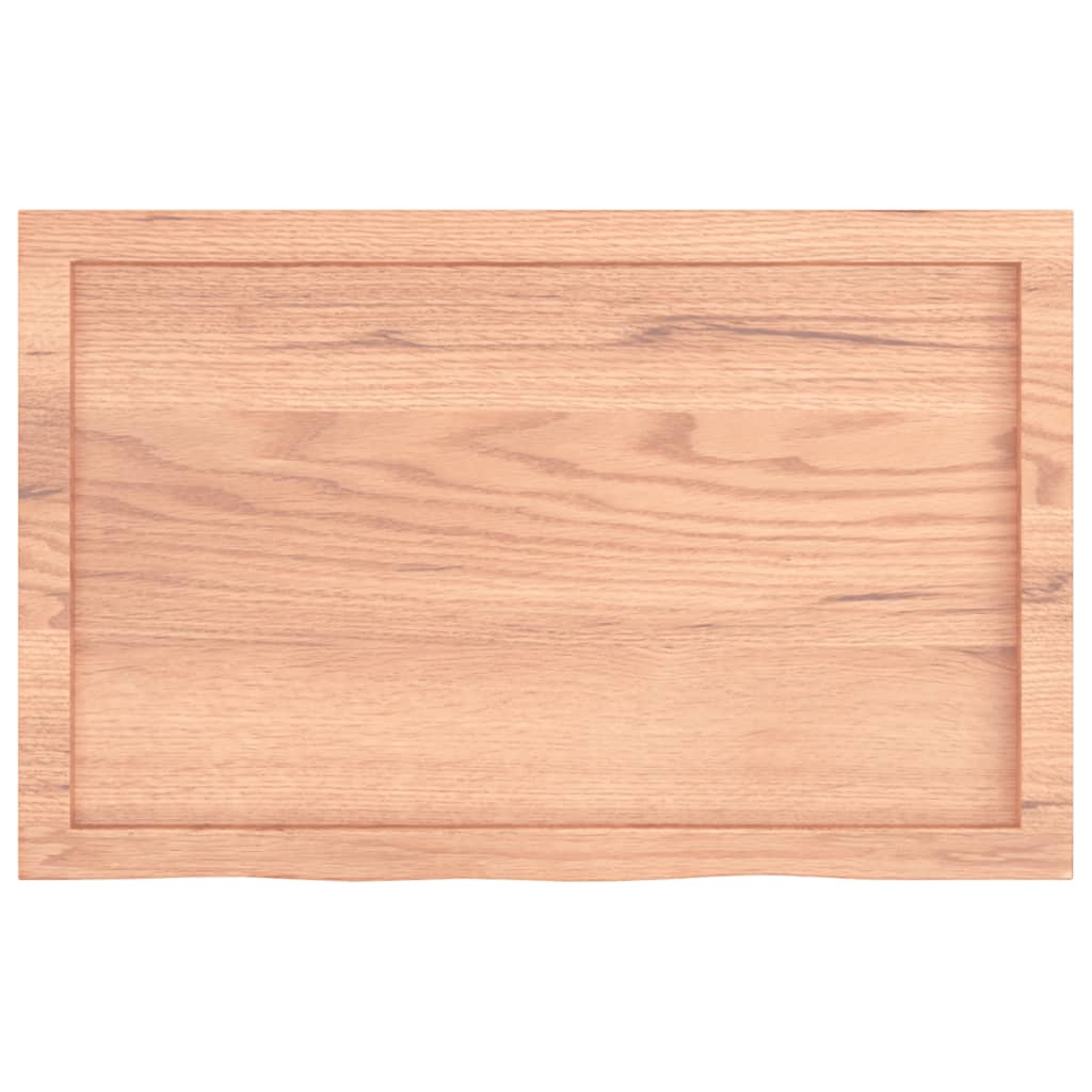 világosbarna kezelt tömör tölgyfa fali polc 80x50x(2-6) cm