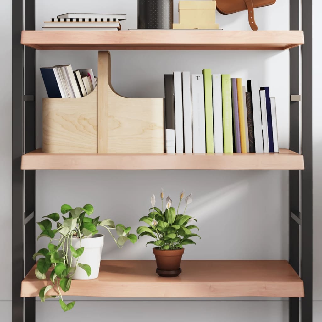 világosbarna kezelt tömör tölgyfa fali polc 80x50x(2-6) cm