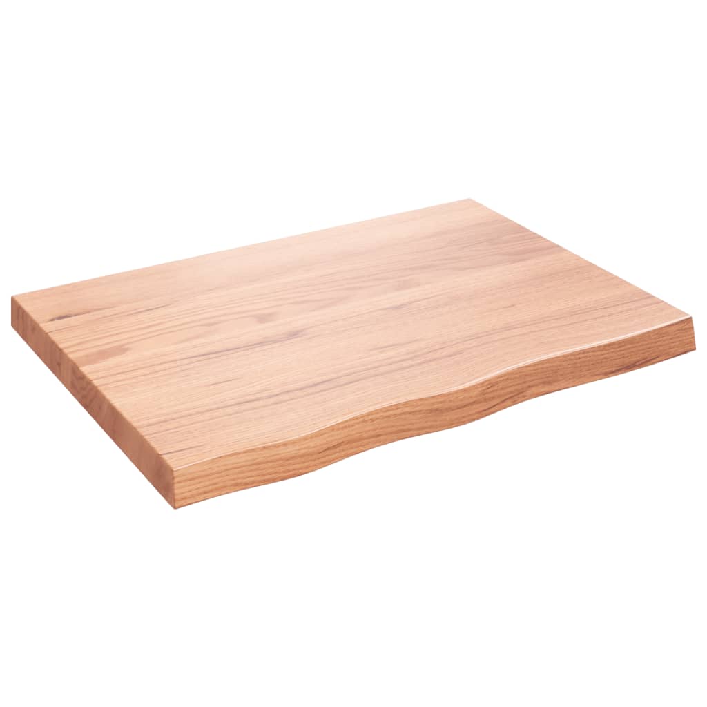 világosbarna kezelt tömör tölgyfa fali polc 80x60x(2-6) cm