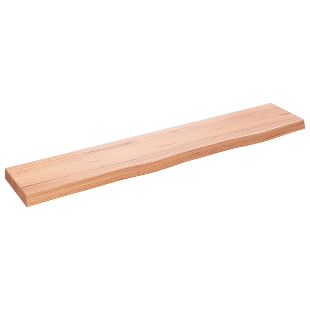 világosbarna kezelt tömör tölgyfa fali polc 100x20x4 cm