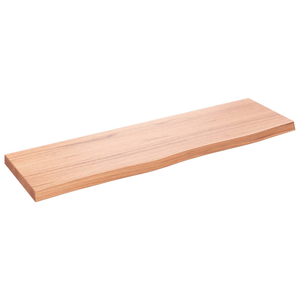 világosbarna kezelt tömör tölgyfa fali polc 100x30x(2-4) cm