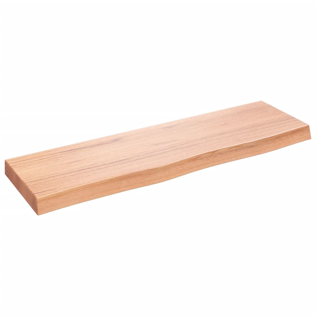 világosbarna kezelt tömör tölgyfa fali polc 100x30x(2-6) cm