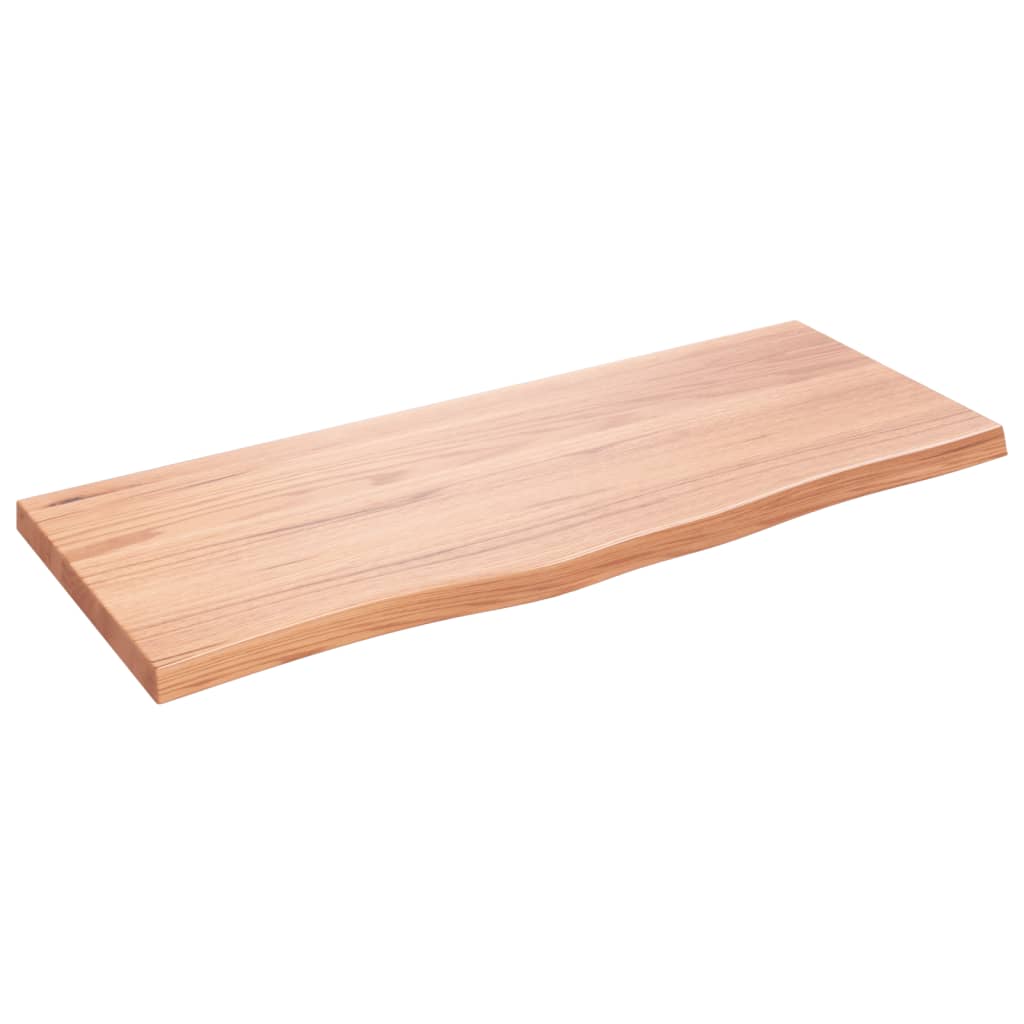 világosbarna kezelt tömör tölgyfa fali polc 100x40x(2-4) cm