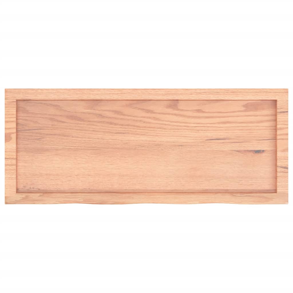 világosbarna kezelt tömör tölgyfa fali polc 100x40x(2-4) cm