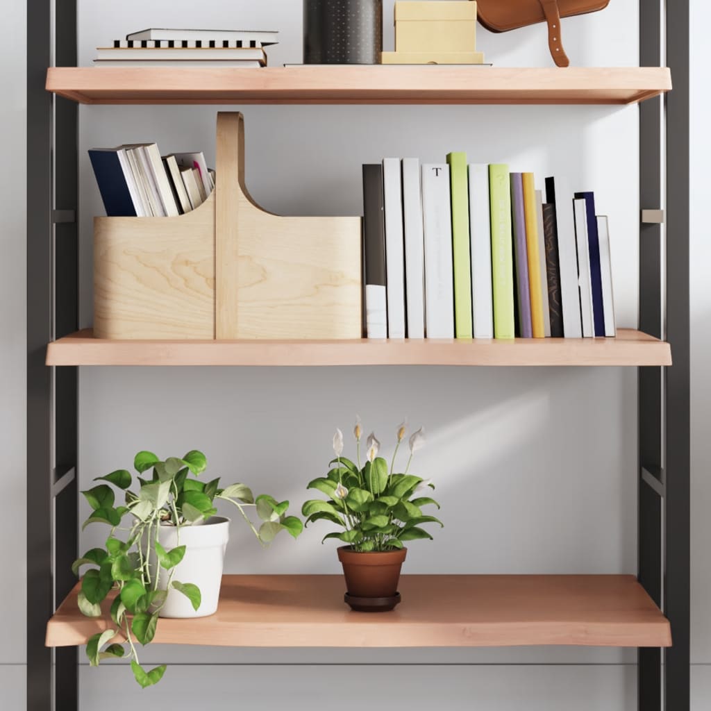 világosbarna kezelt tömör tölgyfa fali polc 100x40x(2-4) cm