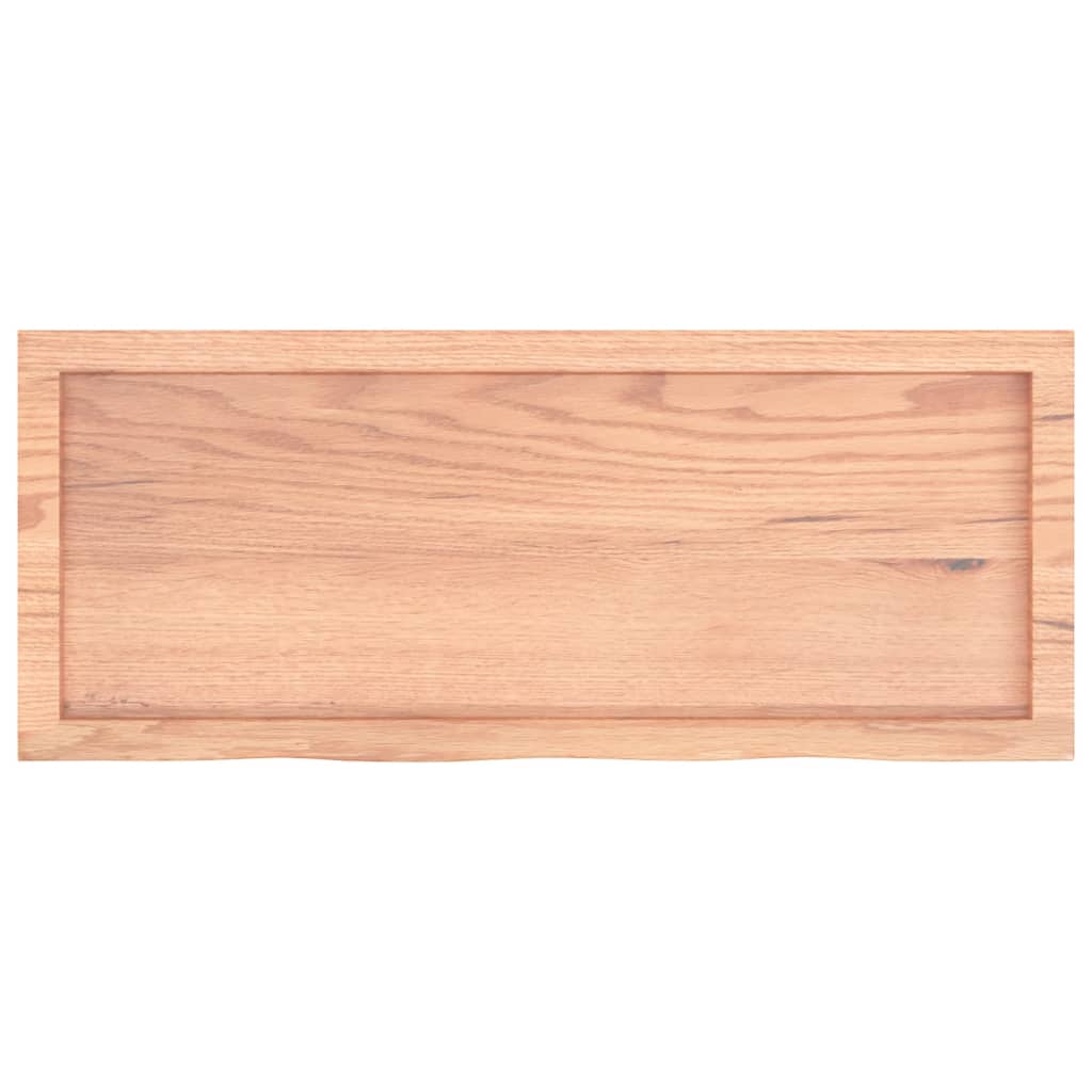 világosbarna kezelt tömör tölgyfa fali polc 100x40x(2-6) cm