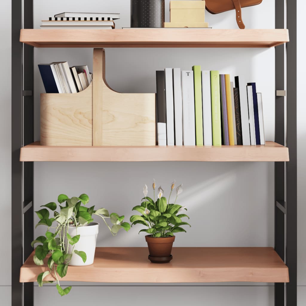 világosbarna kezelt tömör tölgyfa fali polc 100x40x(2-6) cm