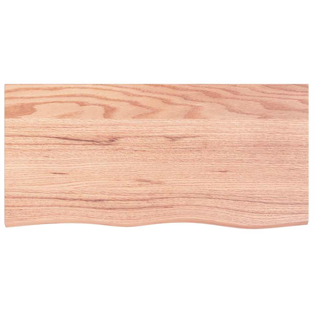 világosbarna kezelt tömör tölgyfa fali polc 100x50x2 cm