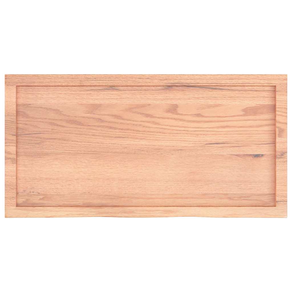 világosbarna kezelt tömör tölgyfa fali polc 100x50x(2-6) cm