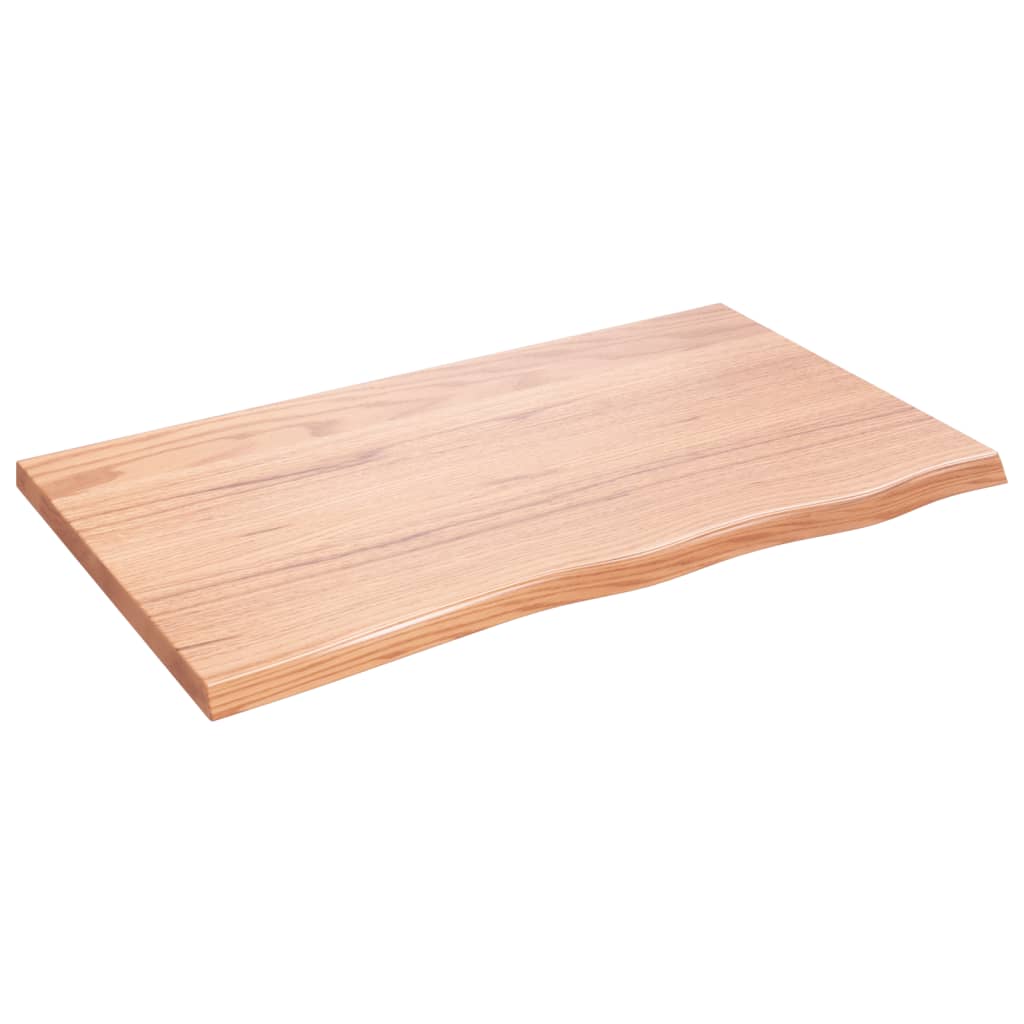 világosbarna kezelt tömör tölgyfa fali polc 100x60x(2-4) cm
